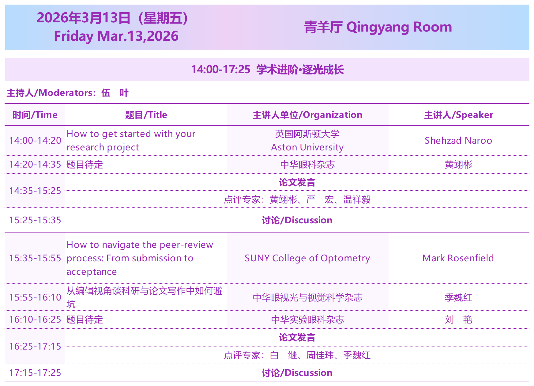 2026西部国际近视防控与视觉健康论坛3月13日会议议程